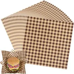 WLLHYF 100Pcs Wax Paper Sheets for Food 7x7 In Checkered Deli Paper Sheets Greaseproof Sandiwch Wrapping Papers Elegant Basket Liners for Parties, Picnics, and Outdoors WLLHYF 100Pcs Wax Paper Sheets for Food 7x7 In Checkered Deli Paper Sheets Greaseproof Sandiwch Wrapping Papers Elegant Basket Liners for Parties, Picnics, and Outdoors