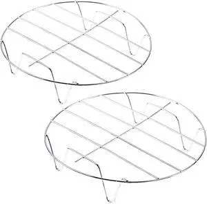 Steaming Rack, 2 Pack 7 Inch Round Food Grade Stainless Steel Steamer Plate for Food Steaming, Cooling and Roasting Cooking in Kitchen and Outdoors (18 cm) Steaming Rack, 2 Pack 7 Inch Round Food Grade Stainless Steel Steamer Plate for Food Steaming, Cooling and Roasting Cooking in Kitchen and Outdoors (18 cm)