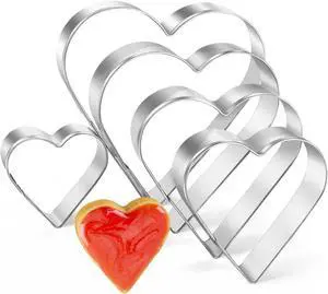 Heart Cookie Cutter Set, Gtmkina 5 Pieces Stainless Steel Small Biscuit Cutters Heart Shaped Mold for Kids Holiday Birthday Party Heart Cookie Cutter Set, Gtmkina 5 Pieces Stainless Steel Small Biscuit Cutters Heart Shaped Mold for Kids Holiday Birthday Party