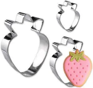 Strawberry Cookie Cutter Set,3PCS(3.5,2.5,1.5Inch) Strawberry Cookie Cutter Set,3PCS(3.5,2.5,1.5Inch)