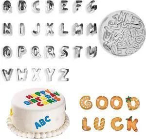 Letter Cookie Cutters Set of 26 - A to Z Alphabet Cookie Cutters 1 Inch Stainless Steel Fondant Cutters Funny Metal Baking Tools for Cutting Pastries, Dough, etc. Letter Cookie Cutters Set of 26 - A to Z Alphabet Cookie Cutters 1 Inch Stainless Steel Fondant Cutters Funny Metal Baking Tools for Cutting Pastries, Dough, etc.