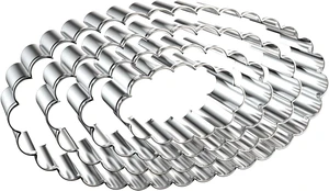 Scalloped Edge Oval Cookie Cutter Set Large - 5 Inch, 4 Inch, 3 Inch, 2 Inch - Fluted Wavy Oval Cookie Cutters Shapes Clay Molds - Stainless Steel Scalloped Edge Oval Cookie Cutter Set Large - 5 Inch, 4 Inch, 3 Inch, 2 Inch - Fluted Wavy Oval Cookie Cutters Shapes Clay Molds - Stainless Steel