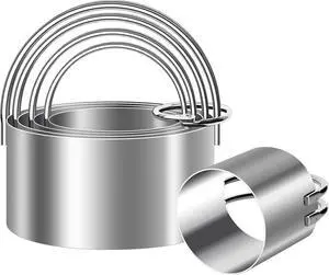 ALLTOP 5 Pieces Circle Biscuit Cutter,Professional Stainless Steel Round Cookie Cutters Tool with Ring Handle for Baking Pastry Doughnut ALLTOP 5 Pieces Circle Biscuit Cutter,Professional Stainless Steel Round Cookie Cutters Tool with Ring Handle for Baking Pastry Doughnut