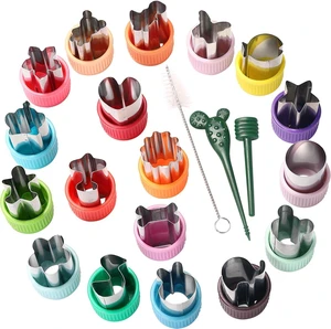 laxizar 18 pcs Cookie Cutters Fruit Cutter Vegetable Cookie Stamps Mold laxizar 18 pcs Cookie Cutters Fruit Cutter Vegetable Cookie Stamps Mold