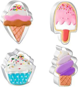 4PCS Summer Cookie Cutters, Cute Cake Popsicle Ice Cream Molds 4PCS Summer Cookie Cutters, Cute Cake Popsicle Ice Cream Molds
