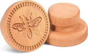 Wood Cookie Stamp - 2.5 Inch 3D Pressed Biscuit Mold Honeybee Wood Cookie Stamp - 2.5 Inch 3D Pressed Biscuit Mold Honeybee
