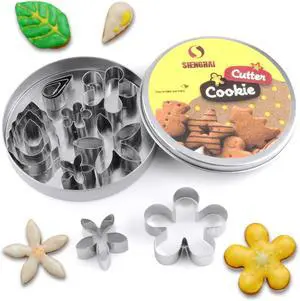 Small Flower & Leaf Shaped Cutters Set, Cookie Fondant Cutters, Cake Decorating Kits, Mini Cookie Cutters Set of 12 Small Flower & Leaf Shaped Cutters Set, Cookie Fondant Cutters, Cake Decorating Kits, Mini Cookie Cutters Set of 12