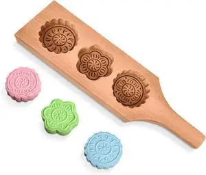 Wooden Cookie Molds for Baking, 11.8 In Mooncake & Maamoul Mold Wooden Cookie Molds for Baking, 11.8 In Mooncake & Maamoul Mold