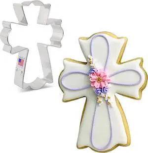 Ann Clark Large Fancy Cross Cookie Cutter, 4.5" Made in USA Ann Clark Large Fancy Cross Cookie Cutter, 4.5" Made in USA