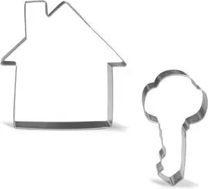 Keewah Real Estate Cookie Cutter Set - 2 Piece - 4.5 House, 4.3 Key - Stainless Steel Keewah Real Estate Cookie Cutter Set - 2 Piece - 4.5 House, 4.3 Key - Stainless Steel