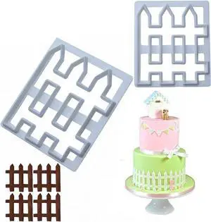 MoldFun 2Pcs Wood Fence Cookie Cutter Plastic Mold for Fondant, Gum Paste, Cake Border Decorating MoldFun 2Pcs Wood Fence Cookie Cutter Plastic Mold for Fondant, Gum Paste, Cake Border Decorating