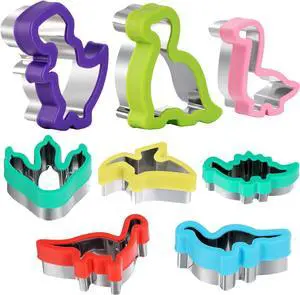 Dinosaur Cookie Cutters Set - Stainless Steel Shaped Cookie Candy Food Cutters Molds for DIY, Kitchen, Baking, Kids Dinosaur Theme Birthday Party Supplies Favors (8pack) Dinosaur Cookie Cutters Set - Stainless Steel Shaped Cookie Candy Food Cutters Molds for DIY, Kitchen, Baking, Kids Dinosaur Theme Birthday Party Supplies Favors (8pack)