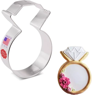 Ann Clark Diamond Engagement Wedding Ring Cookie Cutter, Made in USA Ann Clark Diamond Engagement Wedding Ring Cookie Cutter, Made in USA