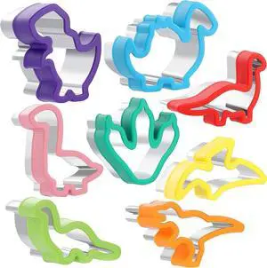 MUYIYAMEI 8pcs Dinosaur Cookie Cutter Set - Stainless steel Sandwich Cookie Food Cutter Molds, Kitchen Baking, Cookies, Sandwiches, Children's Dinosaur Themed Birthday Party. MUYIYAMEI 8pcs Dinosaur Cookie Cutter Set - Stainless steel Sandwich Cookie Food Cutter Molds, Kitchen Baking, Cookies, Sandwiches, Children's Dinosaur Themed Birthday Party.