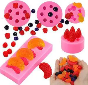 Juome Fruit Shape Jelly Molds 3D Mini Pineapple Strawberry Orange Blueberry Juome Fruit Shape Jelly Molds 3D Mini Pineapple Strawberry Orange Blueberry