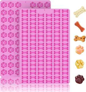 2 PCS Mini Silicone Molds, 106 Cavity Dog Bone + 69 Cavity Paw Mold for Baking Biscuits, Cookies, Candy, Chocolate, Jelly Pet Dog Treats 2 PCS Mini Silicone Molds, 106 Cavity Dog Bone + 69 Cavity Paw Mold for Baking Biscuits, Cookies, Candy, Chocolate, Jelly Pet Dog Treats