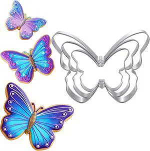 3 Pcs Butterfly Cookie Cutter Set, Stainless Steel Butterflies Shaped Baking Molds, Sandwich Cutter, Butterfly Fondant Biscuit Cutters for Biscuit, DIY Cake Craft, Pastry Decoration (3 Sizes) 3 Pcs Butterfly Cookie Cutter Set, Stainless Steel Butterflies Shaped Baking Molds, Sandwich Cutter, Butterfly Fondant Biscuit Cutters for Biscuit, DIY Cake Craft, Pastry Decoration (3 Sizes)