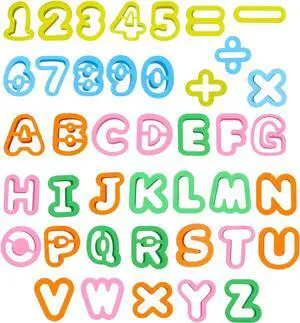 41PCS Alphabet Playdough Cutter Set with Numbers Cutters, Mathematical Symbols, Colorful Alphabet Cookie Cutters, Durable Fondant Letter Cutter for Learning Letters, Number, Counting, and Crafting 41PCS Alphabet Playdough Cutter Set with Numbers Cutters, Mathematical Symbols, Colorful Alphabet Cookie Cutters, Durable Fondant Letter Cutter for Learning Letters, Number, Counting, and Crafting