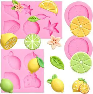 Lemon Lime Fruit Silicone Fondant Molds for Cake Decorating Lemon Lime Fruit Silicone Fondant Molds for Cake Decorating