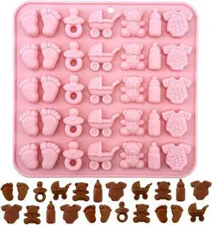1-Piece Baby Shower Silicone Chocolate Mold, 3D Mini Candy Mold 1-Piece Baby Shower Silicone Chocolate Mold, 3D Mini Candy Mold