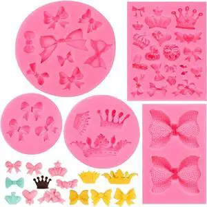 Bow Silicone Fondant Mold Crown Chocolate Candy Mold Cupcake Top Decoration, Pastry, Biscuit Decoration, Chocolate, Jewelry, DIY Craft Items, Birthday Parties. Bow Silicone Fondant Mold Crown Chocolate Candy Mold Cupcake Top Decoration, Pastry, Biscuit Decoration, Chocolate, Jewelry, DIY Craft Items, Birthday Parties.