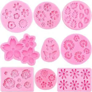 Flower Silicone Molds,9pcs Rose Leaf Daisy Sunflower Chrysanthemum Small Flowers Fondant Molds Polymer Clay Mould Candy Chocolate Molds for Cupcake Cake Pop Puck Decoration DIY Crafts Flower Silicone Molds,9pcs Rose Leaf Daisy Sunflower Chrysanthemum Small Flowers Fondant Molds Polymer Clay Mould Candy Chocolate Molds for Cupcake Cake Pop Puck Decoration DIY Crafts
