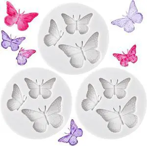 HINZIC 3PCS Mini Butterfly Silicone Molds, Polymer Clay DIY Crafts, Grey HINZIC 3PCS Mini Butterfly Silicone Molds, Polymer Clay DIY Crafts, Grey