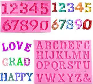 Silicone Letter Number Molds, AIMEIKI 3 Pack 3D Silicone Number 0-9 Alphabet A-Z Embossed Fondant Chocolate Baking Molds for Decorating Birthday Cake Candy Chocolate DIY Craft Projects Silicone Letter Number Molds, AIMEIKI 3 Pack 3D Silicone Number 0-9 Alphabet A-Z Embossed Fondant Chocolate Baking Molds for Decorating Birthday Cake Candy Chocolate DIY Craft Projects