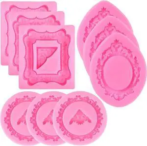 9 PCS Picture Frames Fondant Silicone Molds, TuNan Vintage Style Photo Frame Moulds for Cake Decorating Cupcake Topper Chocolate Candy Polymer Clay 9 PCS Picture Frames Fondant Silicone Molds, TuNan Vintage Style Photo Frame Moulds for Cake Decorating Cupcake Topper Chocolate Candy Polymer Clay