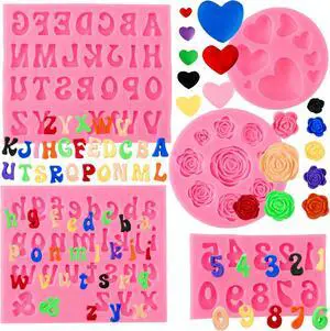 Letter Molds Alphabet Molds 5pcs Letter Number Heart Shape Flower Silicone Mold for Chocolate Fondant Polymer Clay Candy Gummy Cake Decorating Letter Molds Alphabet Molds 5pcs Letter Number Heart Shape Flower Silicone Mold for Chocolate Fondant Polymer Clay Candy Gummy Cake Decorating