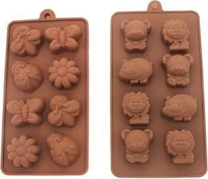 Non-stick Candy Jelly Molds, Chocolate Molds, Soap Molds, Silicone Baking Molds - Forest Cute Theme Happy Bear, Lion, Hippo - More Fun, Party Decor Set, Set of 2 (Animal) Non-stick Candy Jelly Molds, Chocolate Molds, Soap Molds, Silicone Baking Molds - Forest Cute Theme Happy Bear, Lion, Hippo - More Fun, Party Decor Set, Set of 2 (Animal)