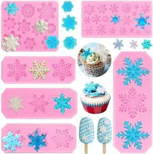 Snowflake Silicone Mold Winter Snowflake Fondant Chocolate Candy Baking Molds for Christmas Xmas Cake Cupcake Decoration Polymer Clay Snowflake Silicone Mold Winter Snowflake Fondant Chocolate Candy Baking Molds for Christmas Xmas Cake Cupcake Decoration Polymer Clay