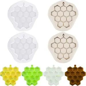 4 Pieces Silicone Honeycomb Bee Molds Beehive Fondant Mold Cake Cupcake Decorating DIY Chocolate Bee Hive Moulds Kitchen Baking Epoxy Resin Molds for Candy, Cake, Sugar Crafts, Grey and Translucent 4 Pieces Silicone Honeycomb Bee Molds Beehive Fondant Mold Cake Cupcake Decorating DIY Chocolate Bee Hive Moulds Kitchen Baking Epoxy Resin Molds for Candy, Cake, Sugar Crafts, Grey and Translucent