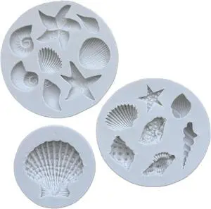 3 PCS Marine Theme Cake Fondant Silicone Mold Seashell Conch Starfish Coral Baking Molds for DIY Cake Decoration Chocolate Candy Polymer Clay Crafting Projects 3 PCS Marine Theme Cake Fondant Silicone Mold Seashell Conch Starfish Coral Baking Molds for DIY Cake Decoration Chocolate Candy Polymer Clay Crafting Projects