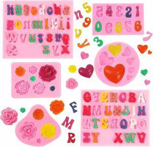 MUYIYAMEI Letter Silicone Mold Alphabet Number Molds Rose Heart Shape Cake Mould for Gummy Baking Candy Making Chocolate Molds Sugar for DIY Crafts Candy Desserts Cupcake Decoration MUYIYAMEI Letter Silicone Mold Alphabet Number Molds Rose Heart Shape Cake Mould for Gummy Baking Candy Making Chocolate Molds Sugar for DIY Crafts Candy Desserts Cupcake Decoration