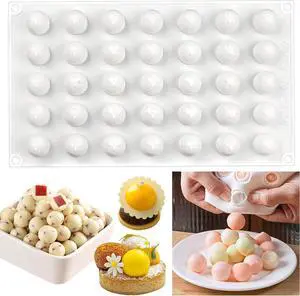 Small Chocolate Molds, 35-Cavity Silicone Semi-Sphere Candy Molds Small Chocolate Molds, 35-Cavity Silicone Semi-Sphere Candy Molds