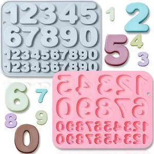 2 Pack Number Silicone Cake Molds 30 Cavity Medium and Small Size 3D 0-9 Digital Mould Tray DIY Baking Decorating Tools for Chocolate Candy Cupcake Mousse Dessert Gummy Handmade Soap Clay 2 Pack Number Silicone Cake Molds 30 Cavity Medium and Small Size 3D 0-9 Digital Mould Tray DIY Baking Decorating Tools for Chocolate Candy Cupcake Mousse Dessert Gummy Handmade Soap Clay