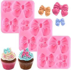 3PCS Bow Chocolate Molds, Silicone Candy Mold Bowknot Fondant Mold 3PCS Bow Chocolate Molds, Silicone Candy Mold Bowknot Fondant Mold