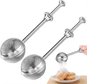 Powdered sugar shaker duster, flour dispenser for bread baking, rice flour sifter, sourdough bread baking supplies, versatile flour duster for baking, ideal for powdered sugar and flour distribution Powdered sugar shaker duster, flour dispenser for bread baking, rice flour sifter, sourdough bread baking supplies, versatile flour duster for baking, ideal for powdered sugar and flour distribution