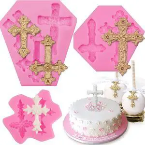 3 Pcs Cross Molds Silicone, Cross Chocolate Mold, Fondant Molds 3 Pcs Cross Molds Silicone, Cross Chocolate Mold, Fondant Molds