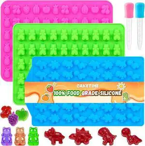 Gummy Candy Molds with 2pcs Droppers, Silicone Chocolate Molds 3 Pack Gummy Candy Molds with 2pcs Droppers, Silicone Chocolate Molds 3 Pack