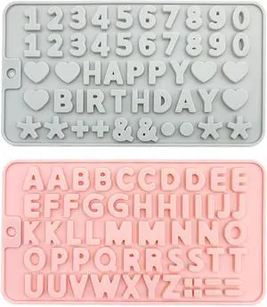 2PCS Reusable Silicone Letter & Number Molds | Non-Stick Baking Tools for Chocolate, Cake, Soap | Dishwasher & Oven Safe (-40°C to 230°C) 2PCS Reusable Silicone Letter & Number Molds | Non-Stick Baking Tools for Chocolate, Cake, Soap | Dishwasher & Oven Safe (-40°C to 230°C)