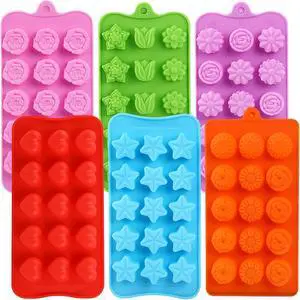 FIRETREESILVERFLOWER Flower Shape Chocolate Candy Molds Set,Heart,The stars,The rose,Flowers in Combination,15 Cavity Silicone Baking Mold Ice Cube Tray-Wedding,Festival,Parties and DIY Crafts-(6Pcs) FIRETREESILVERFLOWER Flower Shape Chocolate Candy Molds Set,Heart,The stars,The rose,Flowers in Combination,15 Cavity Silicone Baking Mold Ice Cube Tray-Wedding,Festival,Parties and DIY Crafts-(6Pcs)