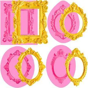 JOERSH Baroque Frame Silicone Fondant Mold, 4Pcs JOERSH Baroque Frame Silicone Fondant Mold, 4Pcs