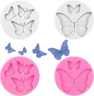 4 Pcs Butterfly Silicone Molds Mini Butterfly Fondant Mold Cute Soap Epoxy Resin Mold Sugarcraft Candy Chocolate Molds for Sugarcraft Cake Decorating 4 Pcs Butterfly Silicone Molds Mini Butterfly Fondant Mold Cute Soap Epoxy Resin Mold Sugarcraft Candy Chocolate Molds for Sugarcraft Cake Decorating