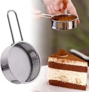 1 Pc Sliver Flour Sifter Fine Mesh Round Stainless Steel Strainer with Long Handle Cocoa Matcha Powder Filter Spoon,Mini Flour Sifter Drainer for Baking 1 Pc Sliver Flour Sifter Fine Mesh Round Stainless Steel Strainer with Long Handle Cocoa Matcha Powder Filter Spoon,Mini Flour Sifter Drainer for Baking