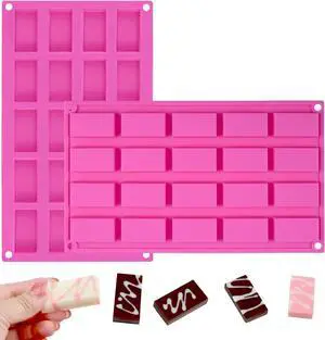 Sakolla 2 Pack Chocolate Bars Silicone Molds, Rectangles Candy Bars Molds, Making Chocolate,Rice Crispy Pops, Caramels, Dessert, Energy Bar and Soap Sakolla 2 Pack Chocolate Bars Silicone Molds, Rectangles Candy Bars Molds, Making Chocolate,Rice Crispy Pops, Caramels, Dessert, Energy Bar and Soap