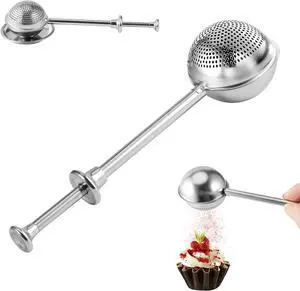 Flour Duster for Baking, 1 PCS Flour Sifter for Baking Powdered Sugar Shaker Duster, 304 Stainless Steel Dusting Wand Sprinkler and ToolsSpices and Tea Strainers (1) Flour Duster for Baking, 1 PCS Flour Sifter for Baking Powdered Sugar Shaker Duster, 304 Stainless Steel Dusting Wand Sprinkler and ToolsSpices and Tea Strainers (1)