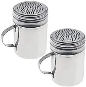 Stainless Steel Versatile Dredge Shaker, Set of 2 Powder Sugar Shaker Duster, Stainless Steel Powder Sugar Shaker with Handle, Sifter For Cinnamon Sugar Pepper Powder Cocoa Flour (silver) Stainless Steel Versatile Dredge Shaker, Set of 2 Powder Sugar Shaker Duster, Stainless Steel Powder Sugar Shaker with Handle, Sifter For Cinnamon Sugar Pepper Powder Cocoa Flour (silver)