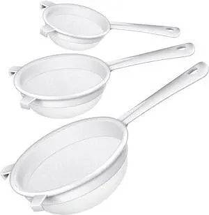 Skyley 3 Pcs Plastic Nylon Mesh Kefir Fine Strainer Set, 3 In, 4 In, 5.5 In Skyley 3 Pcs Plastic Nylon Mesh Kefir Fine Strainer Set, 3 In, 4 In, 5.5 In